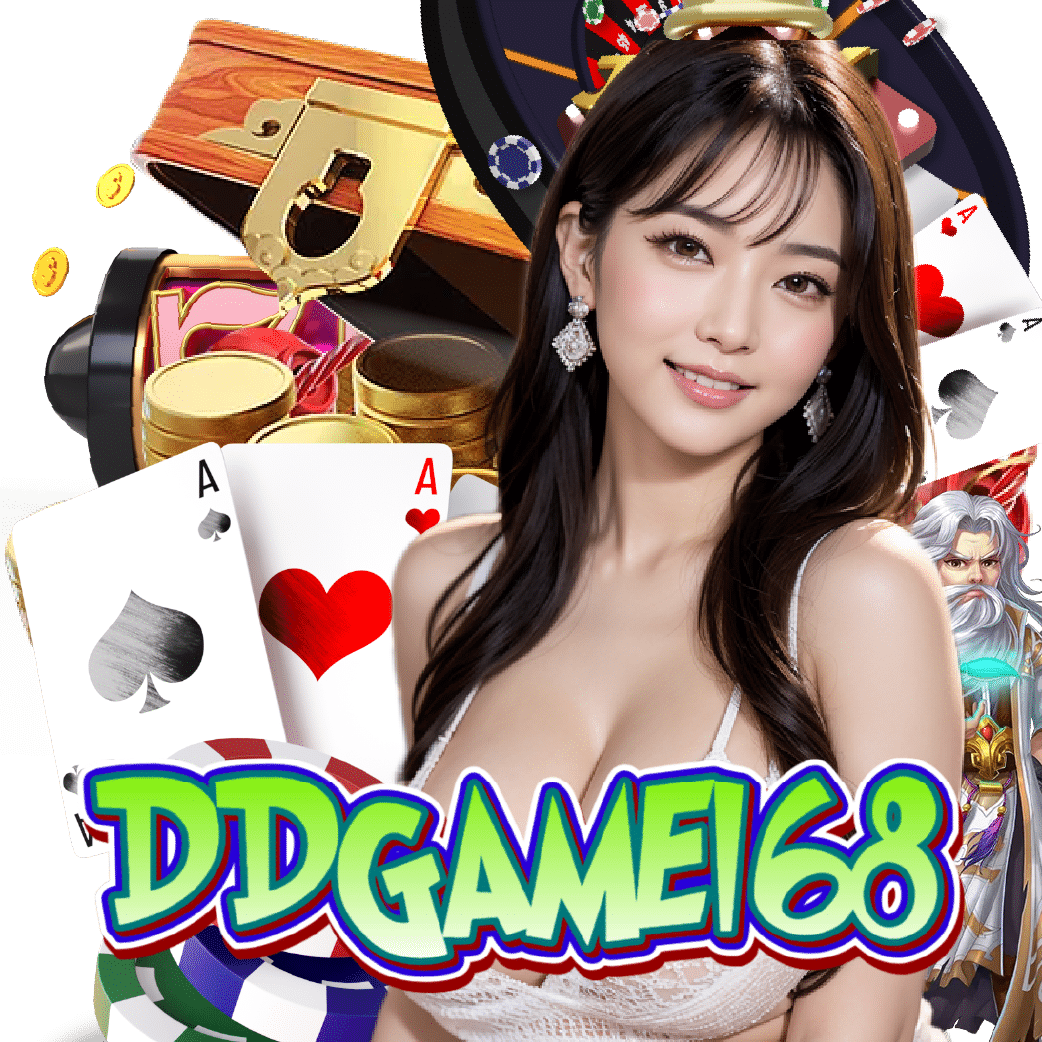 Woman with casino elements and logo